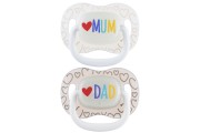 Silicone Symmetrical Soother 0-6m LoveMum&Dad, 2 pcs