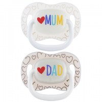Silicone Symmetrical Soother 6-18m LoveMum&Dad, 2 pcs