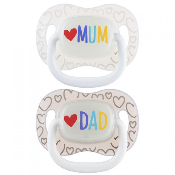 Симметричная пустышка для детей 6-18 месяцев, LoveMum&Dad, 2 шт.-Средства по уходу-bebis.lv