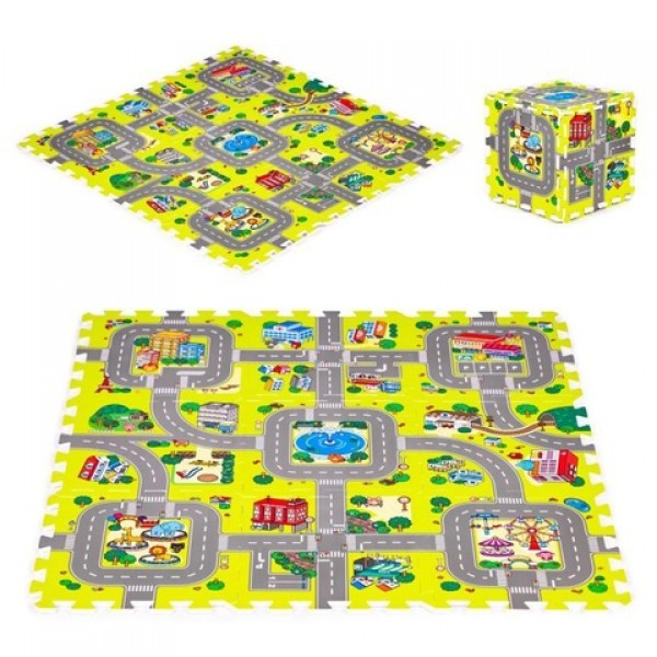 Paklājiņš-puzle STREET 90x90 cm 03957-MAZUĻIEM (~0-5 gadi)-bebis.lv