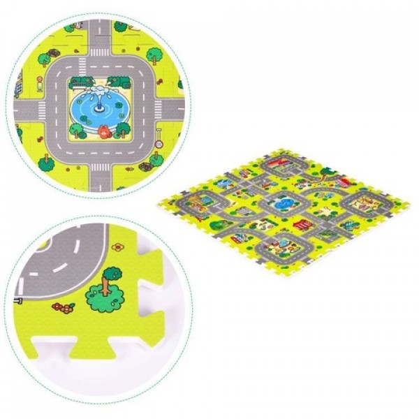 Paklājiņš-puzle STREET 90x90 cm 03957-MAZUĻIEM (~0-5 gadi)-bebis.lv