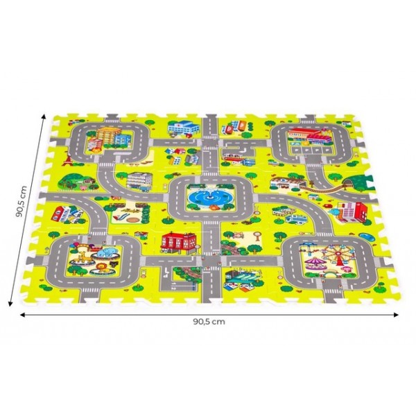 Paklājiņš-puzle STREET 90x90 cm 03957-MAZUĻIEM (~0-5 gadi)-bebis.lv