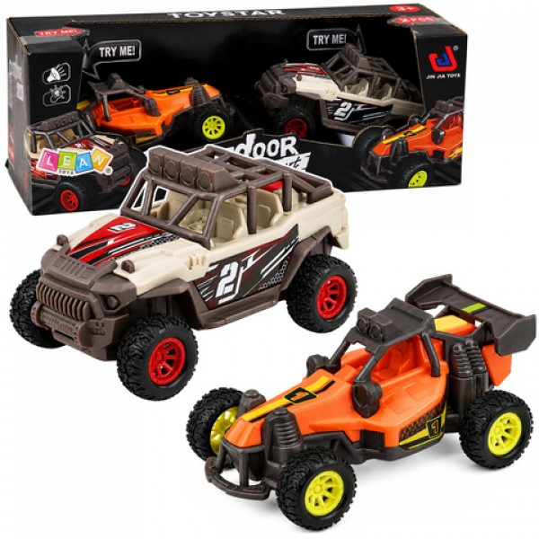 Bezceļu automašīnu komplekts, ar skaņu un gaismu, 14 cm, 05819-Rotaļlietas-bebis.lv