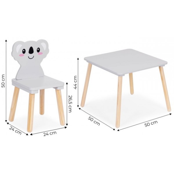Galdiņš+ 2 krēsliņi KOALA 07042-Bērnu mēbeles-bebis.lv