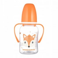 Pudele ar rokturiem CUTE ANIMALS 120 ml 11/823 orange