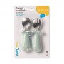 Stainless steel spoon and fork 1665/04 green-Feeding your baby-bebis.lv