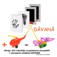 Komplekti rociņas/pēdiņas nospiedumiem 2 gab.+ stumjamā rotaļlieta DĀVANĀ