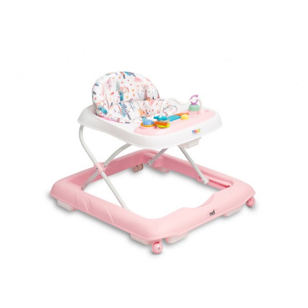 Baby walker NEL PINK (20762)-Bērnu transportlīdzekļi-bebis.lv