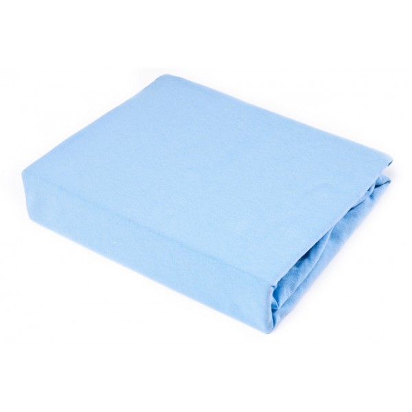 Простыня трикотажная с резинкой 160x80 cm BLUE (22087) Простыня трикотажная с резинкой 160x80 cm BLUE (22087)-Постельные принадлежности-bebis.lv