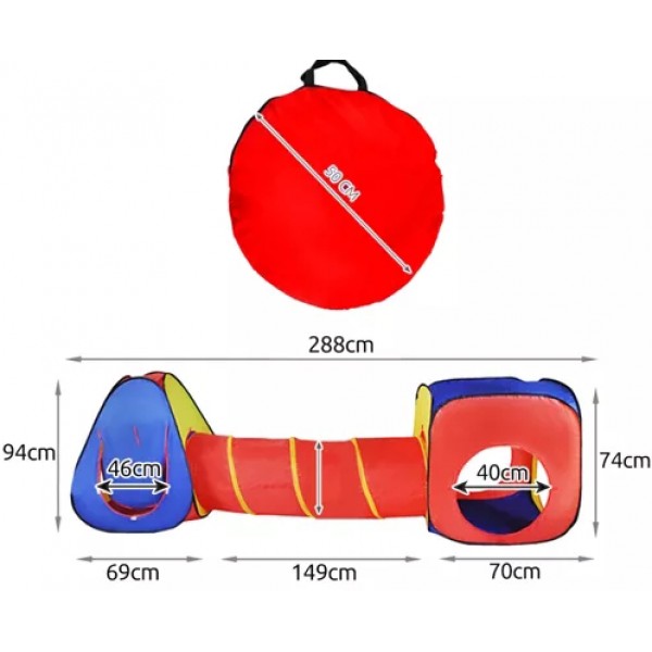 Telts-tunelis "3in1" 23871-Rotaļlietas-bebis.lv