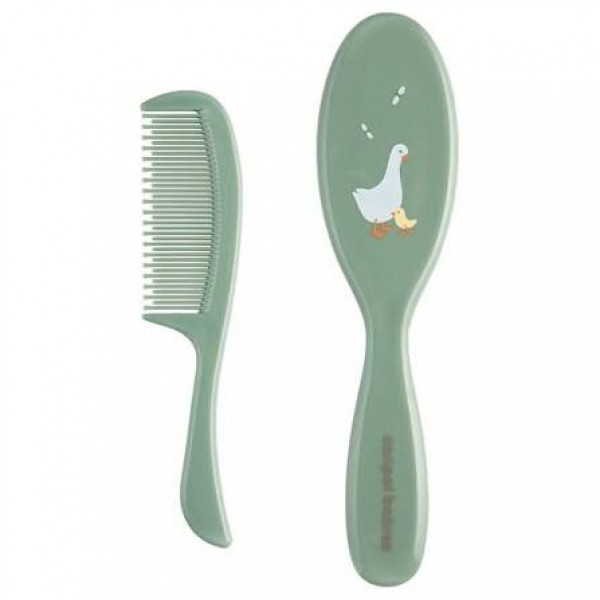 Comb and brush 02/417 green Goose-BABY CARE-bebis.lv