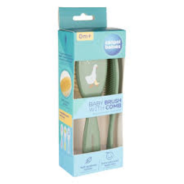 Comb and brush 02/417 green Goose-BABY CARE-bebis.lv