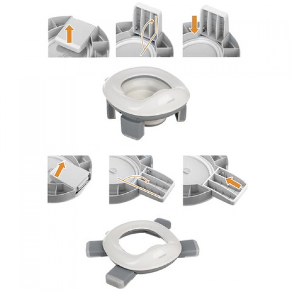 Складной горшок-WC накладка TRAVEL POTTY 25510 Складной горшок-WC накладка TRAVEL POTTY 25510-туалет ребёнка-bebis.lv