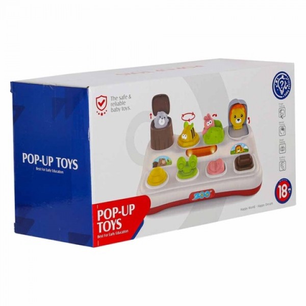 Educational pop-up toy animals lights sound KX2881-MAZUĻIEM (~0-5 gadi)-bebis.lv
