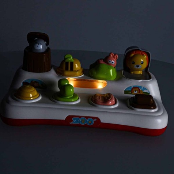 Educational pop-up toy animals lights sound KX2881-MAZUĻIEM (~0-5 gadi)-bebis.lv