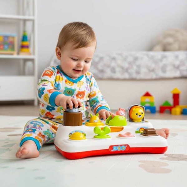 Educational pop-up toy animals lights sound KX2881-MAZUĻIEM (~0-5 gadi)-bebis.lv