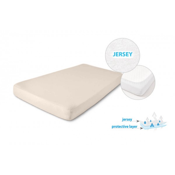 Palags trikotāžas mitrumnecaurlaidīgs 160x80 cm BEIGE (4272)-Gultas veļa un piederumi-bebis.lv