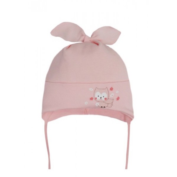 Шапка CUTE OWL 44/46 cm (48-029) salmon Шапка CUTE OWL 44/46 cm (48-029) salmon-Детская одежда-bebis.lv