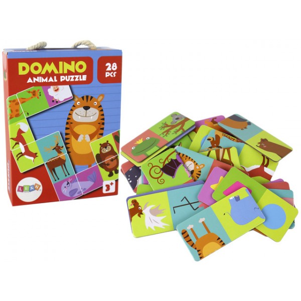 Loģikas spēle-divpusēja domino DZĪVNIEKI, 28 gab. 50246-Rotaļlietas-bebis.lv