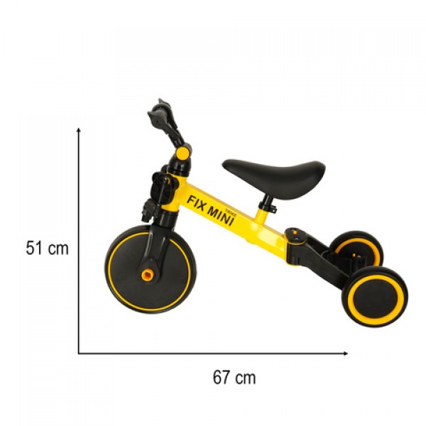 Беговел-велосипед "3-in1" TRIKE FIX yellow-Детский электротранспорт-bebis.lv
