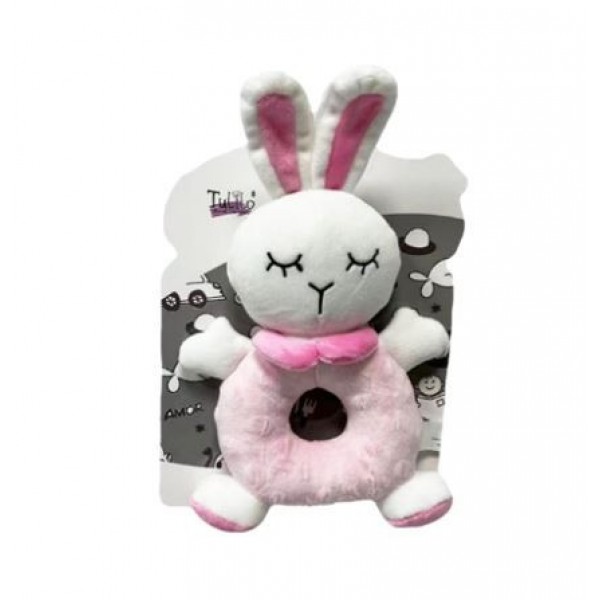 Plush rattle RABBIT 18 cm 9241-MAZUĻIEM (~0-5 gadi)-bebis.lv