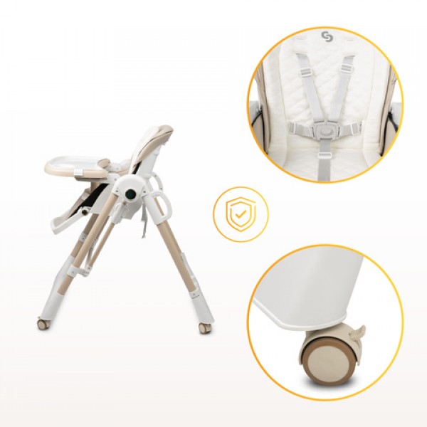 Krēsliņš NESTO beige 3-in1: barošanai,šūpošanai,atpūtai-Bērnu mēbeles-bebis.lv