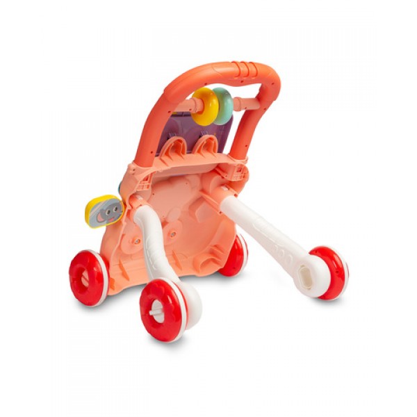 EDUCATIONAL TOY - PUSHER ZOO pink 9019-MAZUĻIEM (~0-5 gadi)-bebis.lv