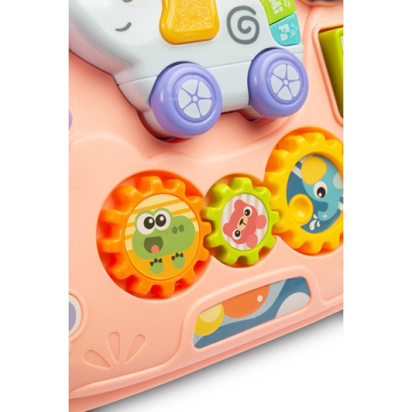 EDUCATIONAL TOY - PUSHER ZOO pink 9019-MAZUĻIEM (~0-5 gadi)-bebis.lv