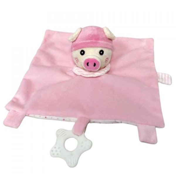 Soft toy with a teether  PIGLET 25x25 cm 9403-MAZUĻIEM (~0-5 gadi)-bebis.lv