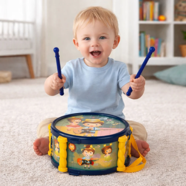Musical instruments for children - drum, trumpet, rattles 97112-Rotaļlietas-bebis.lv