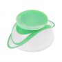 Suction bowl with spoon WHITE/GREEN-Feeding your baby-bebis.lv