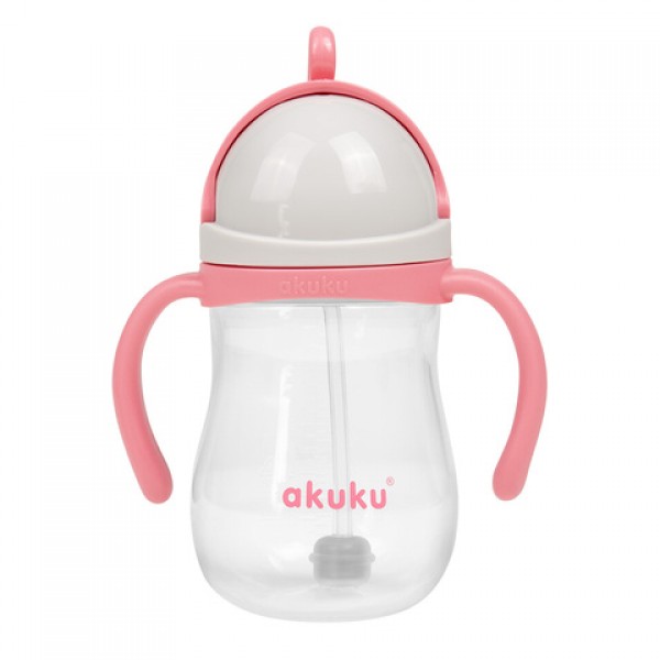 Non-spill cup with weighted straw NAVY BLUE/YELLOW A0676 pink-Feeding your baby-bebis.lv