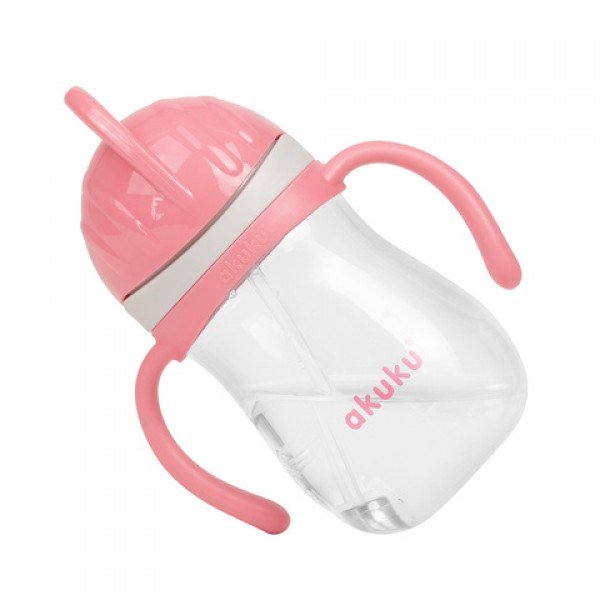 Non-spill cup with weighted straw NAVY BLUE/YELLOW A0676 pink-Feeding your baby-bebis.lv