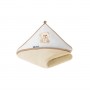 Baby hooded towel 100×100 cm ECRU/BEAR A1252-Vannošana un peldēšana-bebis.lv