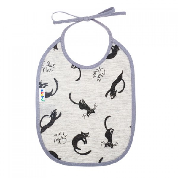 Baby bib 18×19 cm with tie CATS A1666-Feeding your baby-bebis.lv