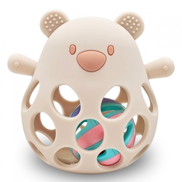 Silicone toy with a rattle BEAR BL259-MAZUĻIEM (~0-5 gadi)-bebis.lv