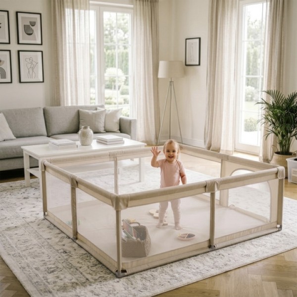 FANKO beige playpen 180x200 cm-Children's furniture-bebis.lv
