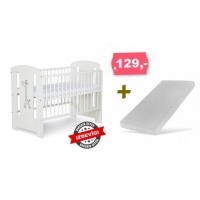 Кровать SAFARI GIRAFFE белая+МАТРАС ECO KOMFORT