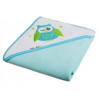 Dvielis ar kapuci OWL 80x80 cm A1236 turkus