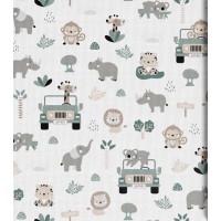 Muslin nappy ZOO SAFARI  70x80 cm