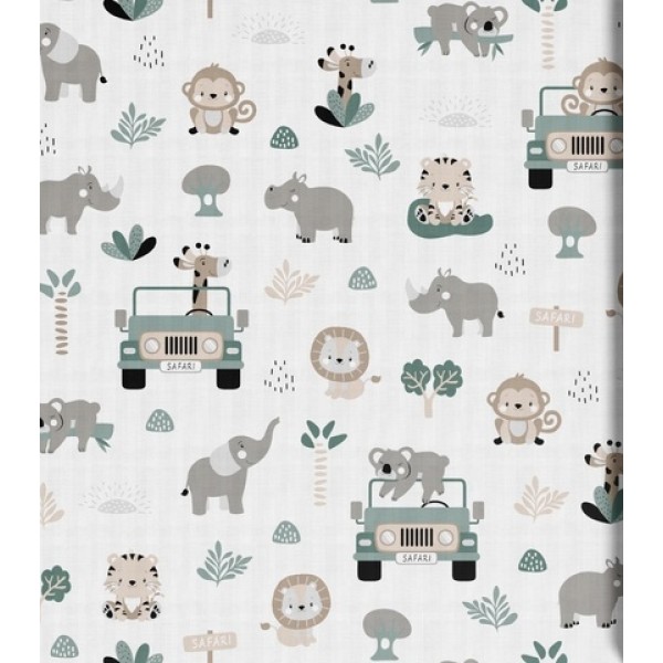 Muslin nappy ZOO SAFARI  70x80 cm-Gultas veļa un piederumi-bebis.lv
