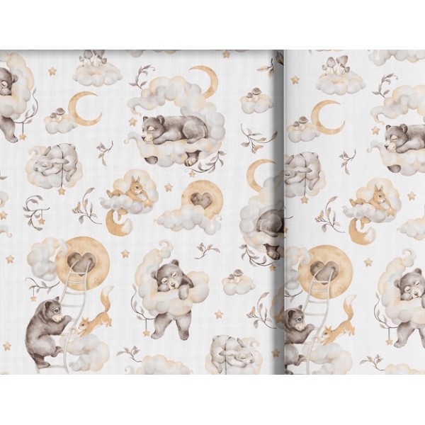 Autiņš marles ANIMALS in the CLOUDS 70x80 cm Autiņš marles ANIMALS in the CLOUDS 70x80 cm-Gultas veļa un piederumi-bebis.lv