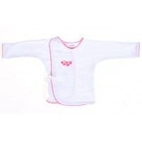 Baby undershirt with pink trim, 56 cm 
