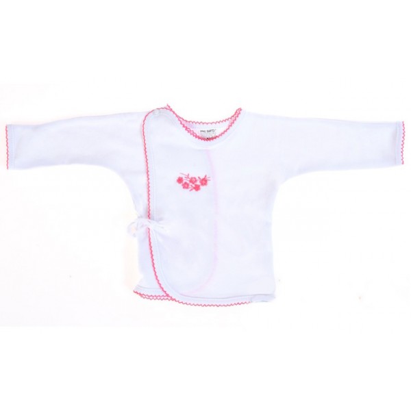 Baby undershirt with pink trim, 56 cm-Children's clothing-bebis.lv