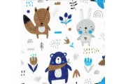 Пелёнка фланелевая с клеенкой BEAR&FOX blue 50x70 cm (4234)