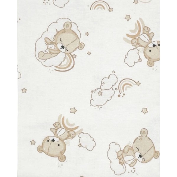 Пелёнка хлопковая BEAR on CLOUD 70x80cm (7402)-Постельные принадлежности-bebis.lv