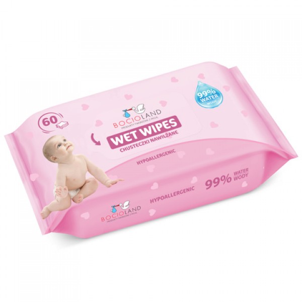 Влажные салфетки 99% воды BL153 (60 шт.)-Средства по уходу-bebis.lv