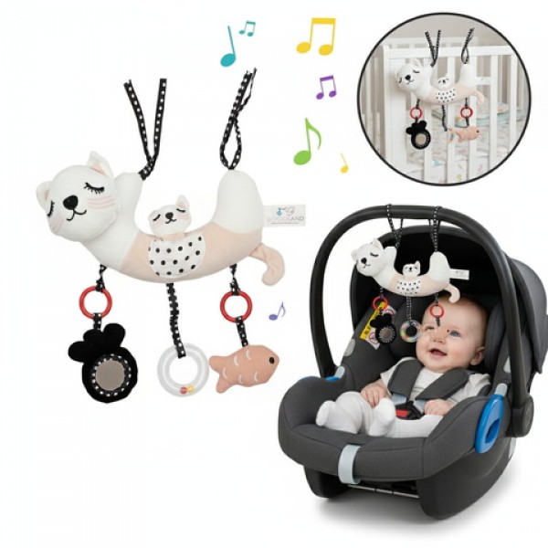 Educational hanging toy CAT MILO BL237-MAZUĻIEM (~0-5 gadi)-bebis.lv