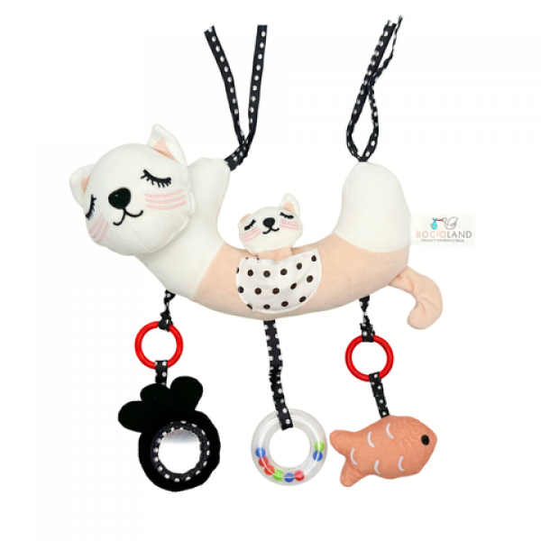 Educational hanging toy CAT MILO BL237-MAZUĻIEM (~0-5 gadi)-bebis.lv