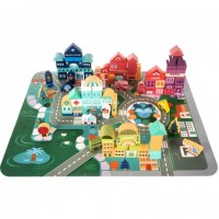 Wooden blocks - city 100pcs Kruzzel 19159